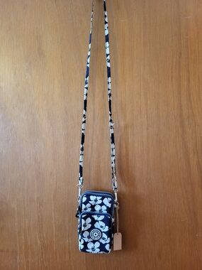 Navy Floral Crossbody Phone Pouch